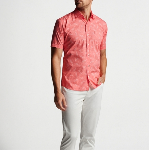 Men's Coral Short Sleeve Shirt - Picture 3 of 12